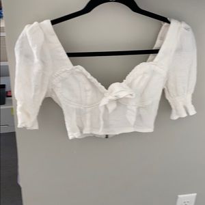 princess polly white blouse cropped
